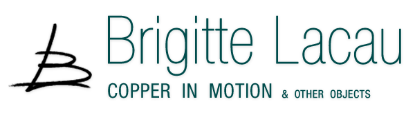 The complete Logo of Brigitte Lacau with the Slogan "Copper in Motion & other Objects